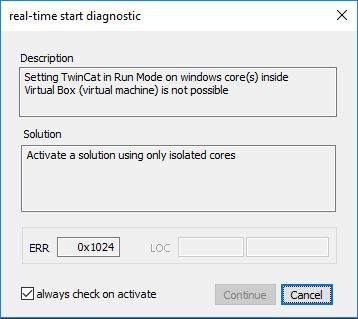 TwinCAT 3 in virtual machine not working